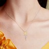 Sterling Silver Sunflower Pendant Zirconia Faith Necklace for Women