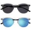 Opulize Met 2 Pack Large Men Women Grey Clear Black