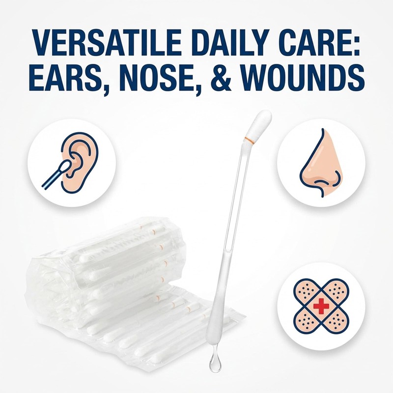 Care Cleansing Swabs,100 Pcs Disposable Saline Solution Swabs