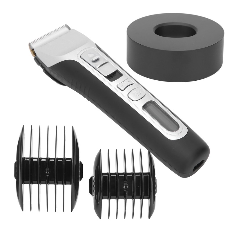 Men Electric Hair Clipper Cutter LCD Display Guide Combs Hair