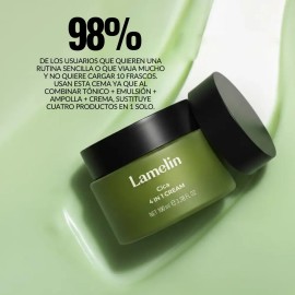Crema Coreana Lamelin CICA 4 En 1 Rutina Facial Todo en 1 Toner Suero Emulsion Hidratante Centella Asiatica Piel Sensible Calmante Barrera Reparadora 