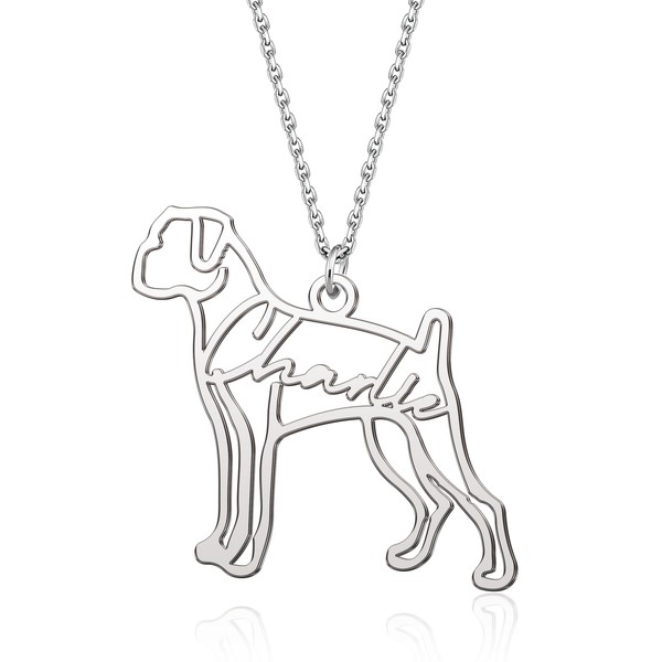 DemiJewelry DemiJewelry Personalized Dog Memorial Necklace, Custom Dog Breed Silhouette,