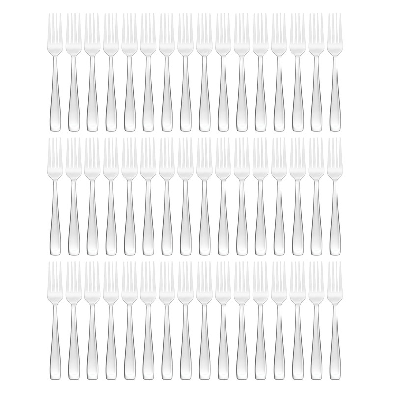 Cambridge Branson Mirror Piece Dinner Fork Set, 48 Count, Metallic