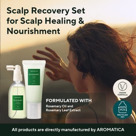 AROMATICA Rosemary Scalp Scrub and Scalp Spray Set - Protect and Refresh Your Hair from Toxins with Rosemary Oil