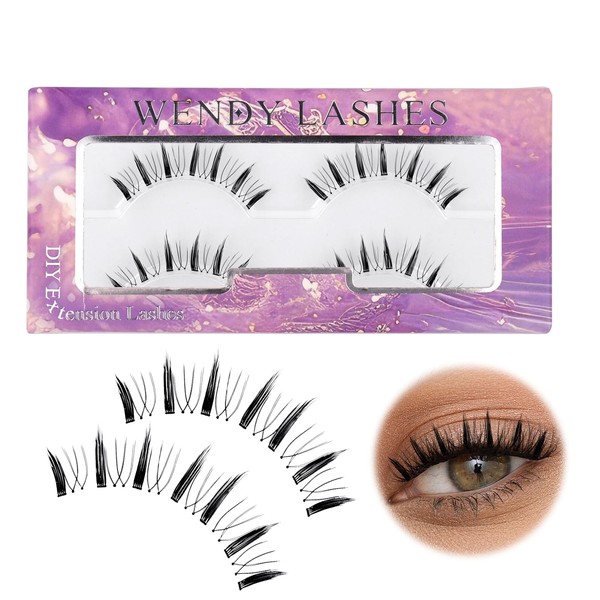 Lash Clusters 2 Pairs Wispy False Eyelashes Natural Individual Lashes