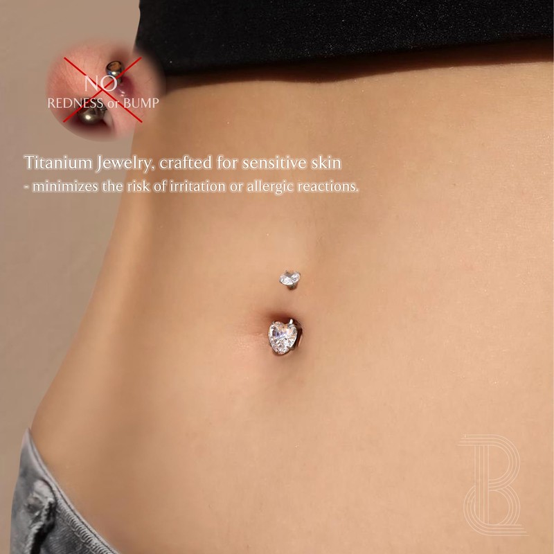 BodyBonita G23 Titanium Belly Button Rings - 14G Internally Threaded