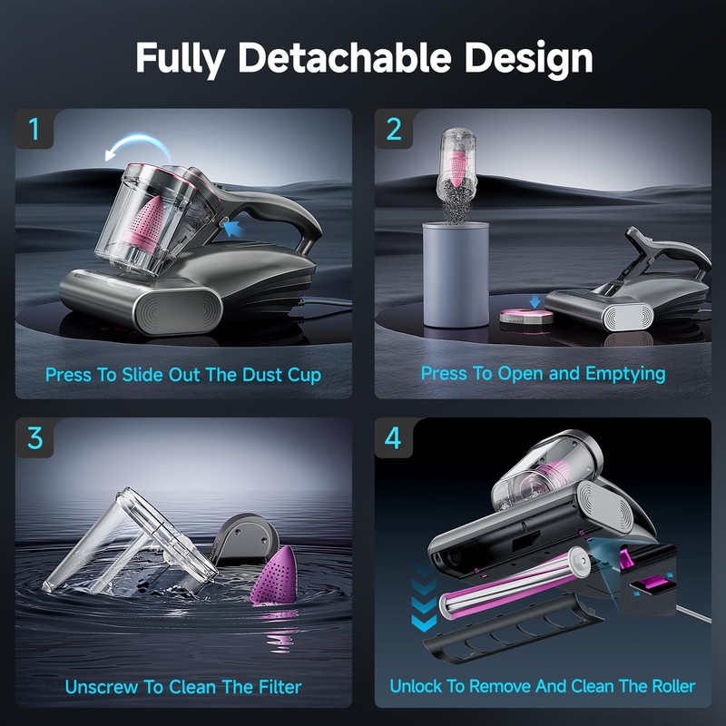 16Kpa Mattress Vacuum Cleaner 450W Powerful Bed Vacuum Set of