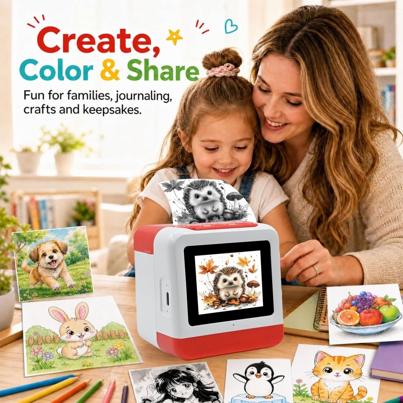 Lqqyee Smart AI Voice Sticker Maker Machine,Mini Sticker Printer for