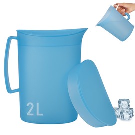 Premium Plastic Water Jug 2L BPA Free Multifunctional for Celebrations and Outdoor Activities Water Jug Plastic Translucent Blue (Clear)