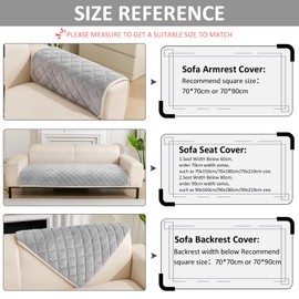 GKXLH New Sofa Cover Washable - Soft Milk Fleece Sofa Covers 1 2 3 Seater, Non-Slip Sofa Slipcovers, Couch Covers for Sectional Sofa, Corner Sofa Cover L Shape Furniture Protector (Grey, 90x90cm)
