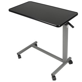 Vaunn Medical Pneumatic Adjustable Overbed Bedside Table with Wheels (Hospital and Home Use)