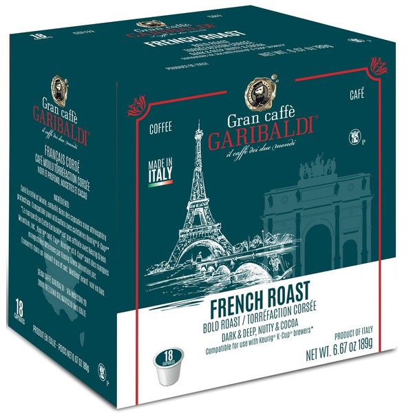Gran Caffè Garibaldi Single Serve Cups for Keurig K-Cup Brewers (French Roast, 108 Count)