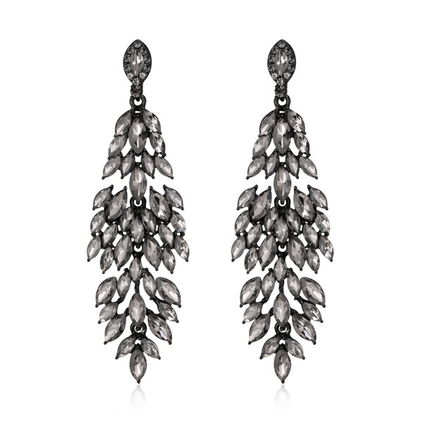 EVER FAITH Crystal Earrings for Wedding, Sparkling Marquise Shaped Rhinestone
