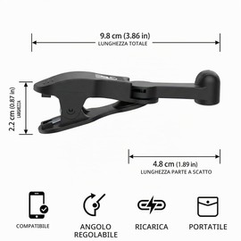 LUDHEP Clicker per Schermo Automatico Dito simulato Portatile Clic Continuo Clicker Fisico a velocità Regolabile Adatto per i Giochi, Nero