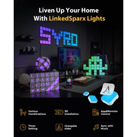 LinkedSparx 8 Pack Hexa Light Panels,RGB Hexagon Wall Lights with Music Sync, Smart APP & Remote Control,Gaming LED Lights for Home Decor, Living Room, Bedroom,Gaming Room
