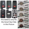 Remote Key Fob Battery for Toyota SMART KEYS in Picture - Energizer CR2032 5 Pkg
