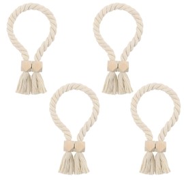 4 Pack Magnetic Curtain Tie Backs, Magnetics Tie Backs for Curtains, Tie Backs for Curtains, for Thin or Thick Home Office Window Drapery (Beige)