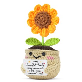 QMVMV Handmade Sunflower Crochet Nanny Gifts from Grandson Granddaughter - Birthday Christmas Thanksgiving for Nanny
