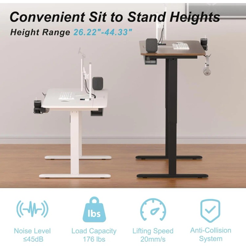 48*24 Inch Electric Height Adjustable Desk,Standing Desk , Computer Desk