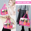 Bolsa de maquillaje transparente con letras de chenilla, bolsa de
