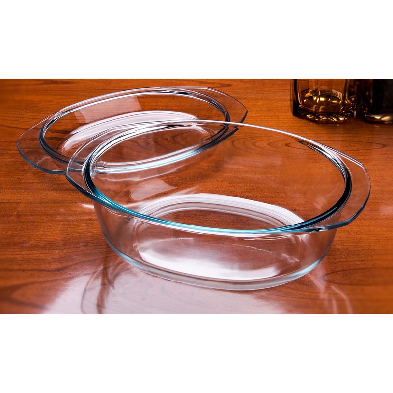 Oval Tempered Glass Casserole Dish, Tough Glass Casserole Baking Dish