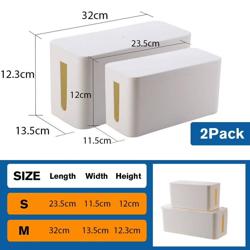 Powerking Cable Management Box, Cable Organizer for Hide and Conceal