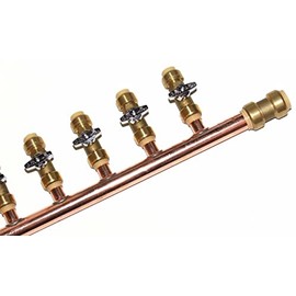 Push Fit PEX Manifold 3/4 Male 1/2 Ball Valve with PUSH FIT end with closed end (8 branched)