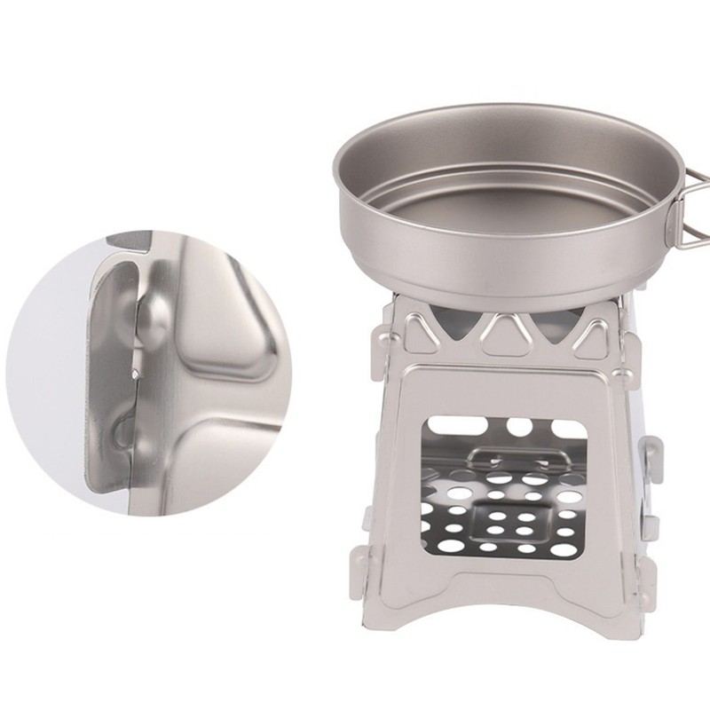 Camping Stove 304 Stainless Steel Folding Backpacking Burning Stove Portable