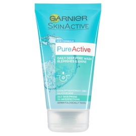 Garnier Pure Active Anti-Blackhead Deep Pore Face Wash 150ml, Face Cleanser For Oily Skin, With Zinc & Salicylic Acid - Removes Excess Oil, Unclogs Pores & Reduces Blackheads, Dermatologically Tested