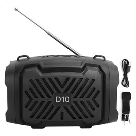 D10 Bluetooth V5.0 Wireless Speaker USB Micro Loudspeaker with Light Strap Support FMBlack
