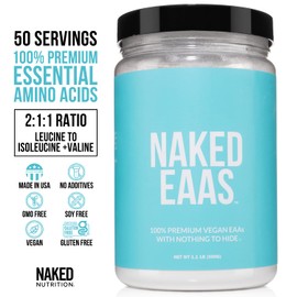 NAKED EAAs Amino Acids Powder - 50 Servings - Vegan Unflavored Essential Amino Acids 500 Grams - Instantized All Natural EAAs Powder Supplement