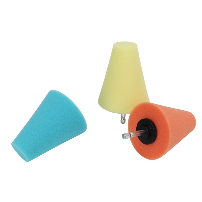 3PCS Hub Conical Polishing Sponge Buffing Foam Pad Wheel Care