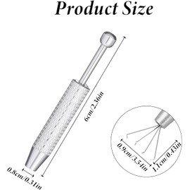 Vayfoni 2 Pcs Piercing Ball Grabber and Piercing Changing Tool - Stainless Steel 4-Prong Tweezers - Piercing Ball Screw Tool - Suitable for Jewelry Making, Small Parts Pickup (Silver)