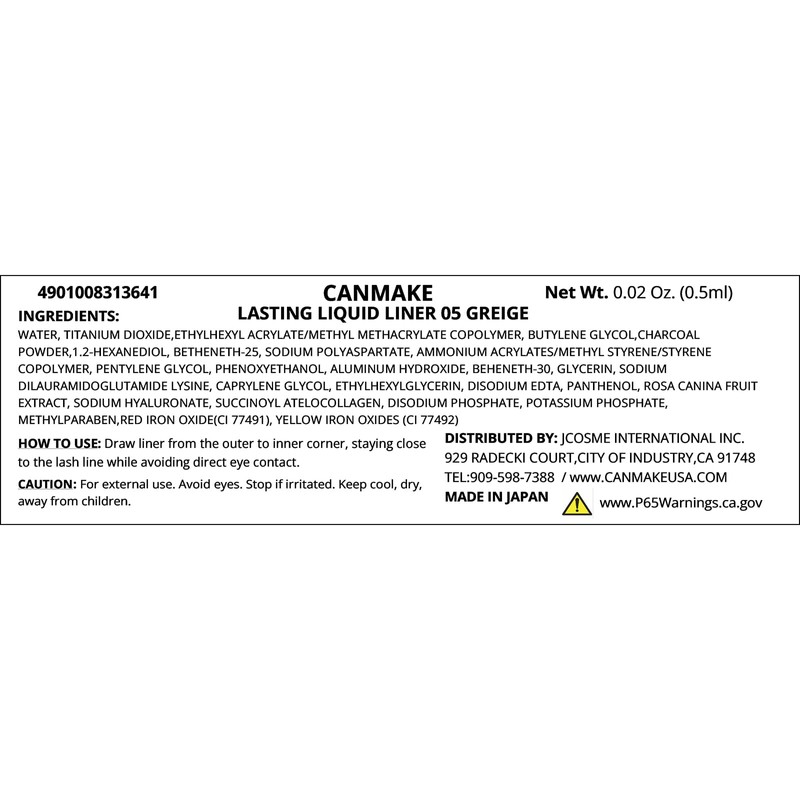 Canmake Lasting Liquid Liner Cream 05 Greige 1pc (x1)