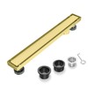 EXF Offset Linear Shower Drain 22 Inch Brushed Gold, Stainless