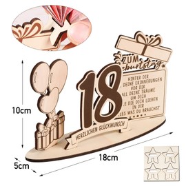 BOFUNX 18th Birthday Money Gifts Girls Boys Wooden Packaging Gifts 18th Birthday Boys Girls Wooden Sign Guest Book Birthday Gift 18th Birthday Gift Table Decoration