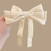 White Satin Bow Hair Clips for Girls Women Ribbon Bows