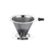 Stainless Steel Pour Over Coffee Filter Cone with Stand, Reusable
