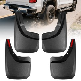 Yldqcfu Heavy Duty Mud Flaps for Trucks - 4PC No-Drill Splash Guards Compatible with 2014-2018 Chevy Silverado 1500 & 2015-2018 Silverado 2500HD/3500HD, Front & Rear Mud Guards
