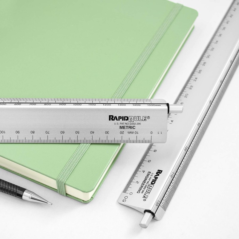 Rapid Rule Professional Drafting Scale w/Rotating Calibration Rod (Metric/Architect 15