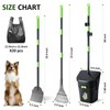 CHUICHUIHU Dog Pooper Scooper, Long Handle Adjustable Metal Swivel Bin