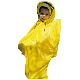 HOCK® 2-in-1 Regenschutz Fahrradsitz Kinder - innovative 2-fach-Funktion schützt Kind und Fahrradkindersitz vor Nässe - Fahrrad Regencape für Kleinkinder mit Kapuze und Reflektorstreifen