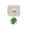 Clearly Charming Shamrock Dangle Italian Charm Bracelet Link
