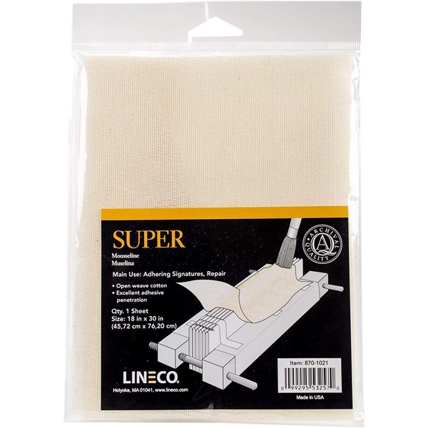 Lineco Bookbinding Super Cloth, Book Making Book Repair Cloth Material for Repairing Old Books, 18x30 Inch. Neutral Color.
