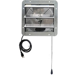 iLIVING 12" Wall Mounted Shutter Exhaust Thermostat Control-3 Speeds Vent Fan For Home Attic, Shed, or Garage Ventilation, 960 CFM, 1200 SQF Coverage Area, Variable, Silver