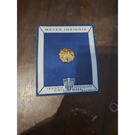 NOS Meyer Military Gold Tone Sun Pin With Face National Guard? Unknown INV9857