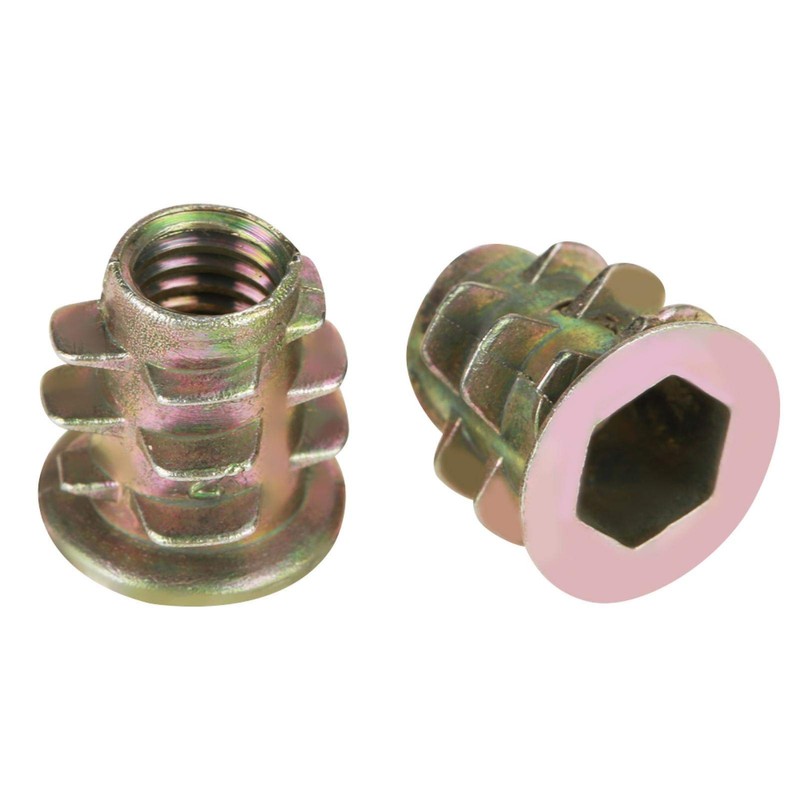 Jeffergarden 50pcs Insert Nuts Zinc Alloy Hex Nuts Embedded Nuts