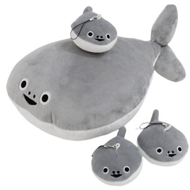 Whrigud Sacabambaspis Fish Plush Mammy 16" with Sacabambaspis Baby Plushies, 3PCS Sacabambaspis Fish Stuffed Animal for Girls and Boys