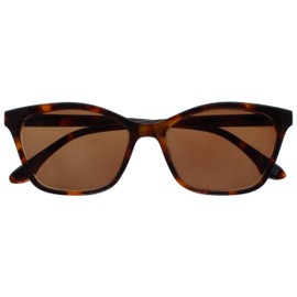 Opulize Kat Sun Reader - Cat Eye Cat's Eye Socket - UV400 Protection with UVA & UVB Filter - Men & Women - Spring Hinges - S59, Shiny Brown Tortoiseshell - Brown Tinted Lenses