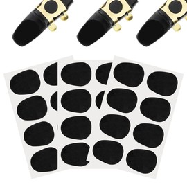 EAVUYIS Pack of 24 Alto Tenor Saxophone Clarinet Mouthpiece Cushions, 0.8 mm Thick Mouthpiece Patch for Alto and Tenor Saxophone and Clarinet, Black